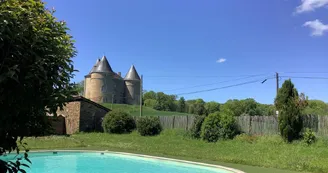 piscine partagée donnant sur le château de Brie_4
