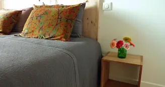 Gîte de Chalendeix à Nedde en Haute-Vienne (Limousin en Nouvelle Aquitaine). Chambre parme._14